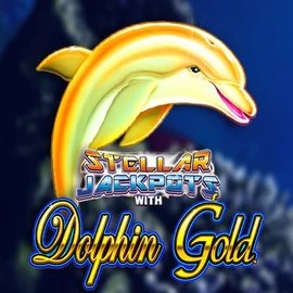 Dolphin Gold with Stellar Jackpots slot logo by Lightning Box Game at CasinOK